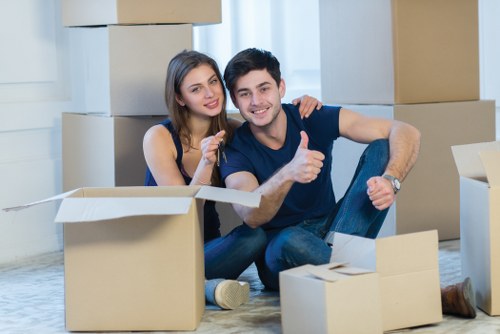 Office packing services in Limehouse with labelled boxes